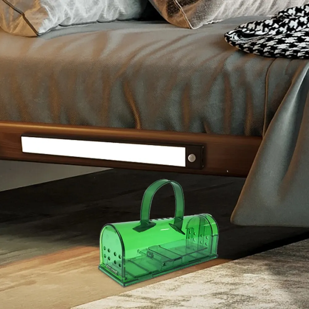 2PCS Plastic Mousetrap Bedroom Kitchen Warehouse Mousetrap With Handle Easily Catch Rats High Sensitive Pedal Trap — image 3