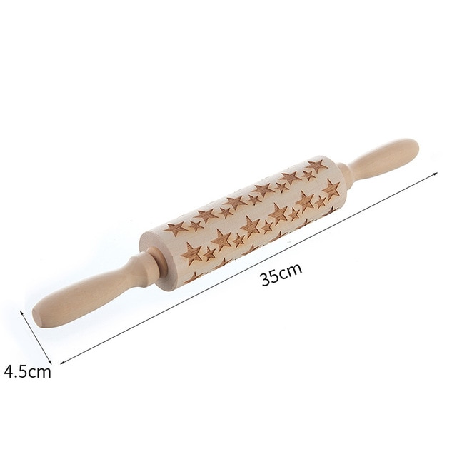 Merry Christmas Elk Wooden Print Rolling Pin Christmas Home Decorations Navidad Decor Noel Dessert Tools New Year 2020 DIY Craft — image 11