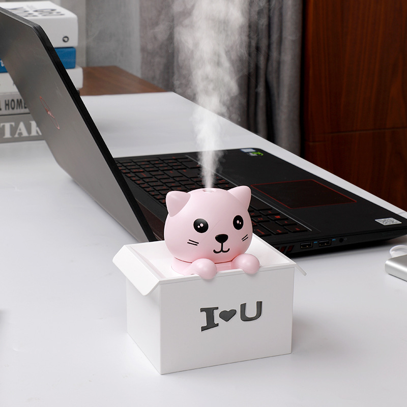 New Creative Explosion Cat Humidifier Home Custom Desktop USB Aromatherapy Negative Ion Air Purifier Atomizer — image 2