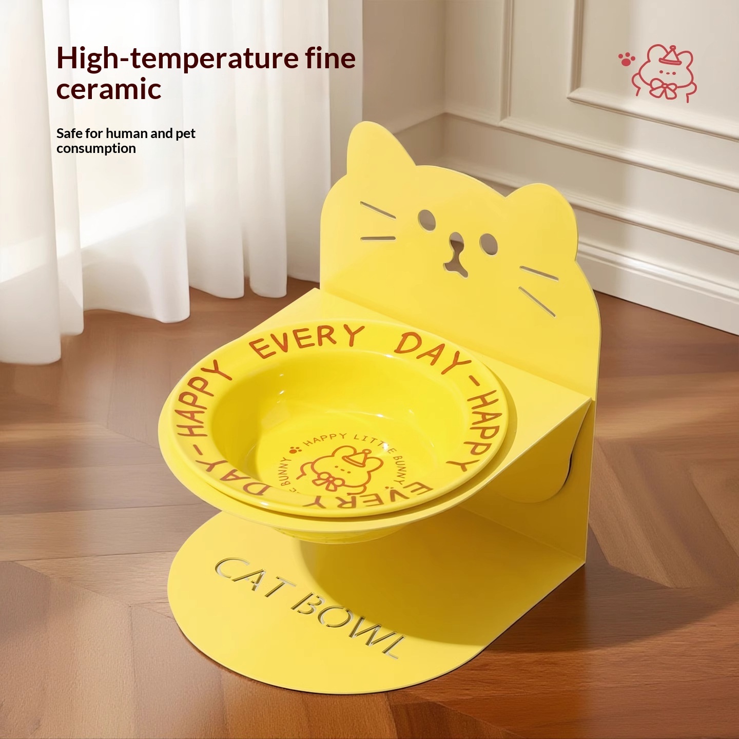 Comedor de Cerámica para Gatos con Piezas Altas y Magnético, Protección para la Columna Cervical — imagen 9