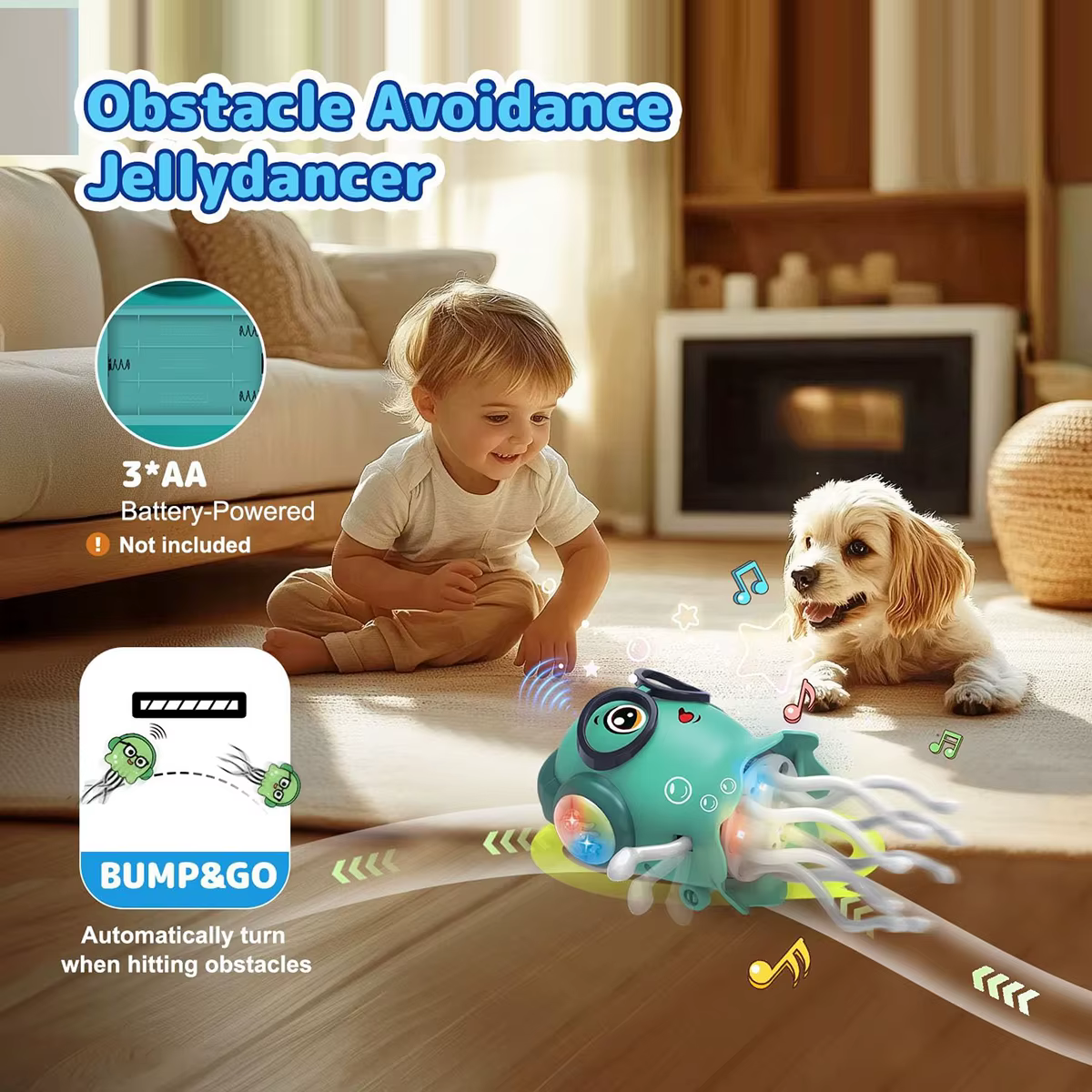 Medusa Bailarina Electrónica con Sensor Automático de Obstáculos, Juguete Educativo con LED para Niños, Regalo de Cumpleaños Creativo — imagen 2