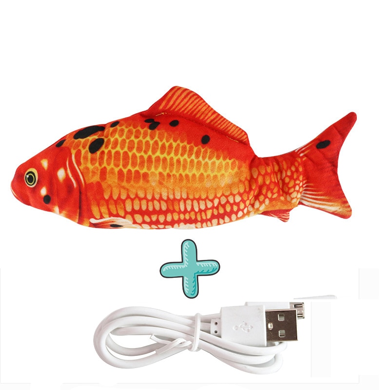 Cat USB Charger Toy Fish Interactive Electric floppy Fish Cat toy Realistic Pet Cats Chew Bite Toys Pet Supplies Cats dog toy — image 11
