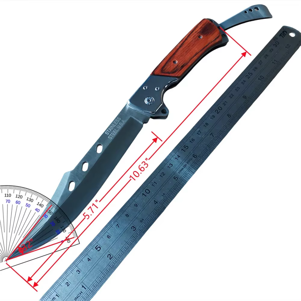Outdoor Folding Knife, Tri-fold Knife with Nylon Sheath, Men's Knife. Suitable for Outdoor Camping, Wilderness Exploration — image 6