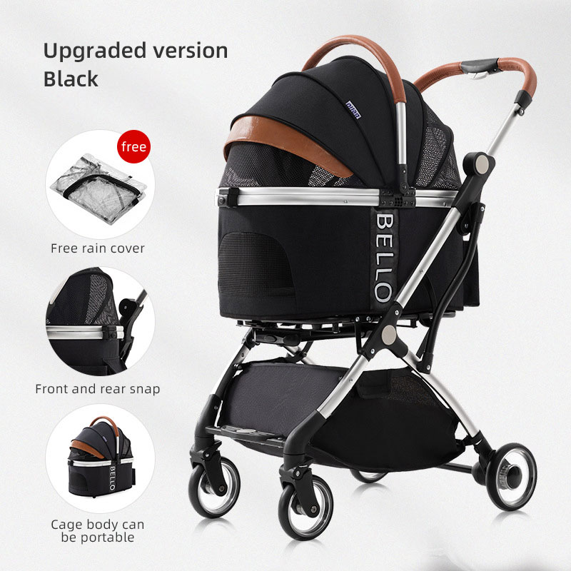 Bello Small And Medium-Sized Pet Cart Out Dog Bag Separate Dog Folding Aluminum Alloy Cat Cart Shock Absorption — image 6