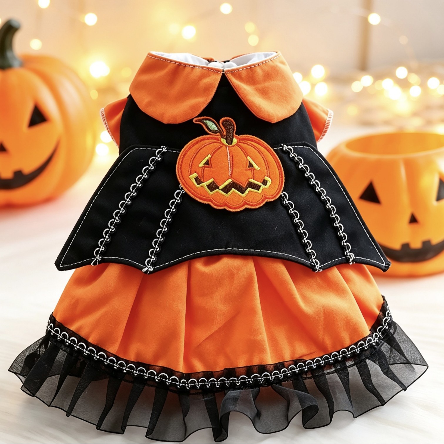 Halloween Pumpkin Dress for Dogs and Cats, Spring and Autumn Pet Costume, Small Dog Party Outfit — image 1