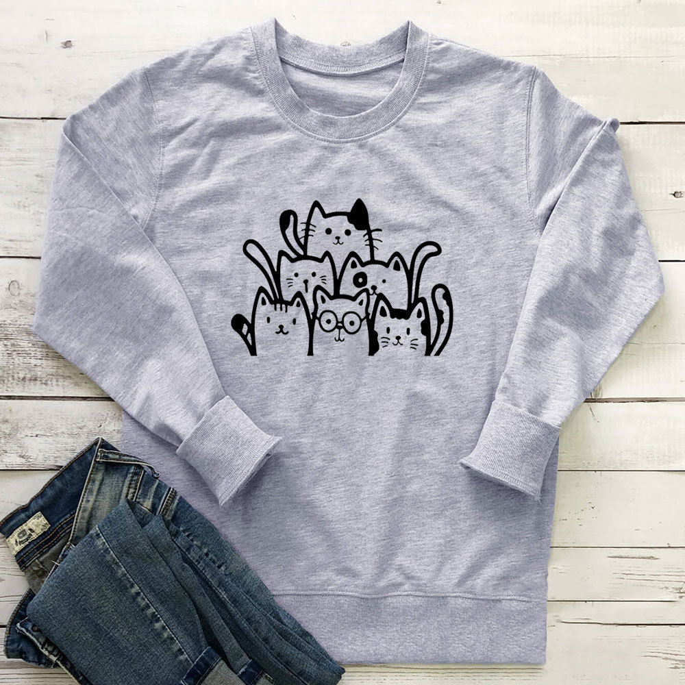 Cartoon Cute Cat Printed Hoodie — image 5