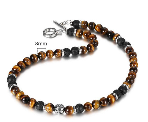 Amazon Stone Tiger Eye Stone Bracelet Necklace 108 Buddha Beads Lotus Bracelet — image 2
