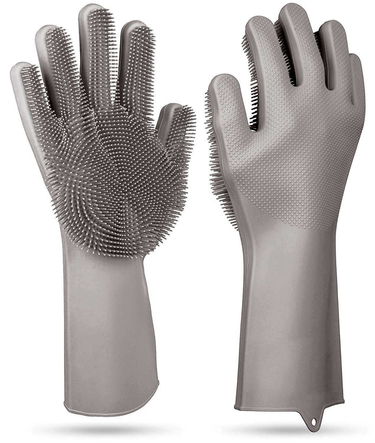 Par de Guantes de Silicona con Cerdas Para Lavar Platos, Esponja de Limpieza, Cepillo Para Mascotas, Guantes Resistentes al Calor — imagen 17