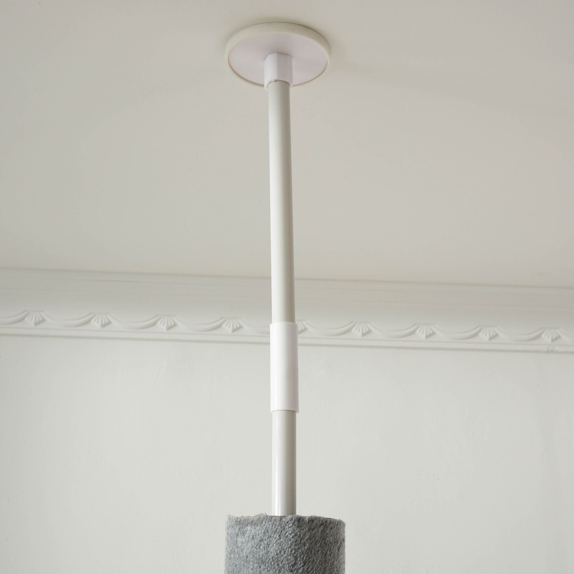 100" Cat Tree Height Adjustable Floor-to-Ceiling 4-Tier Kitty Climbing Activity Center Condo Cat Toy with Scratching Post Hanging Balls Play Rest Post Pet Furniture Grey — image 4