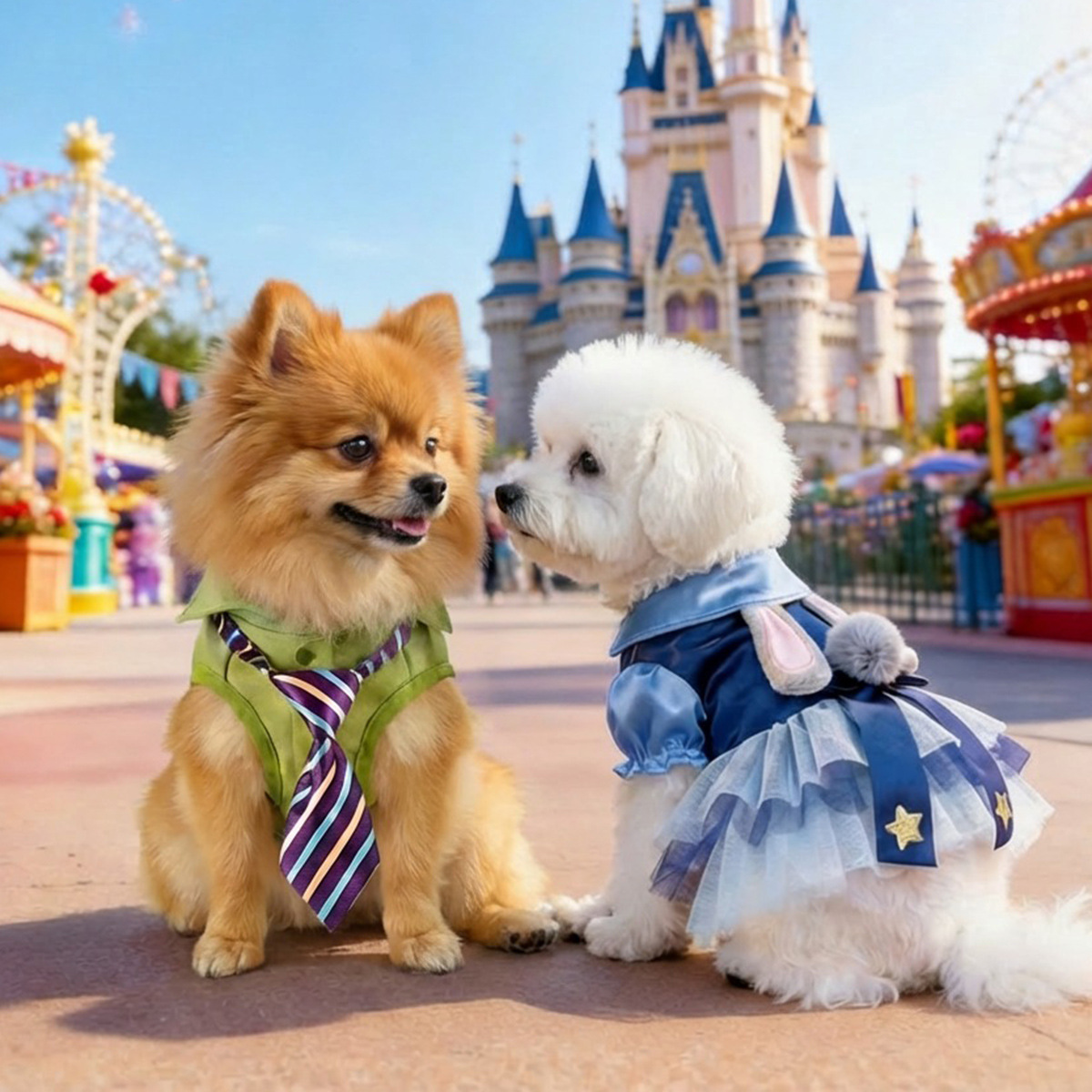 Pet Clothes Dog Clothes Cute Cat Clothing Spring Summer New Style Cute Rabbit Officer Puffy Tulle Dress Teddy — image 2