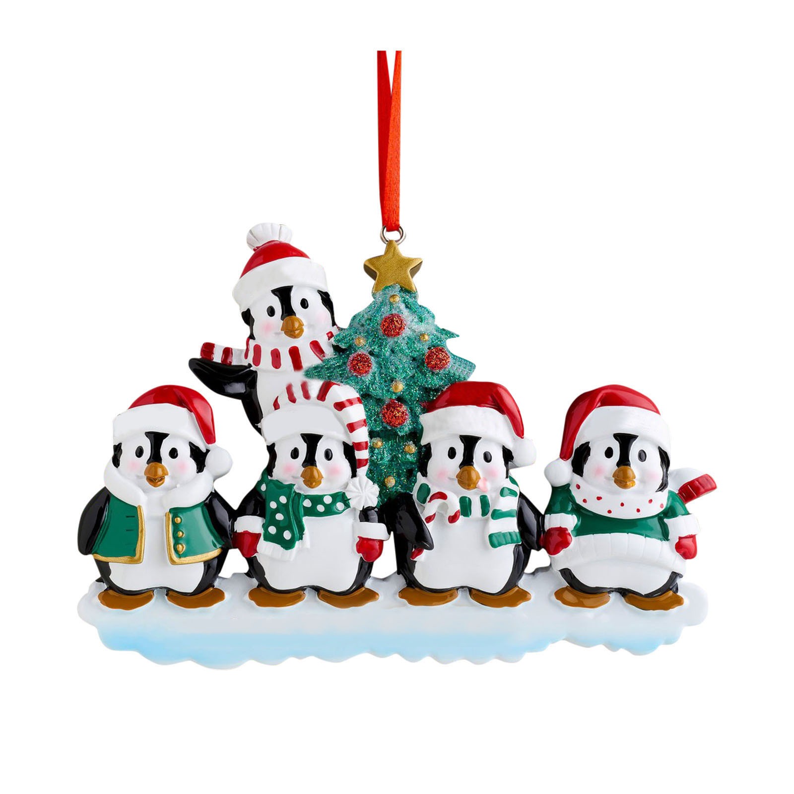 Resin Personality Christmas Gift Christmas Ornament Pendant Cute Penguin Family Decoration — image 4