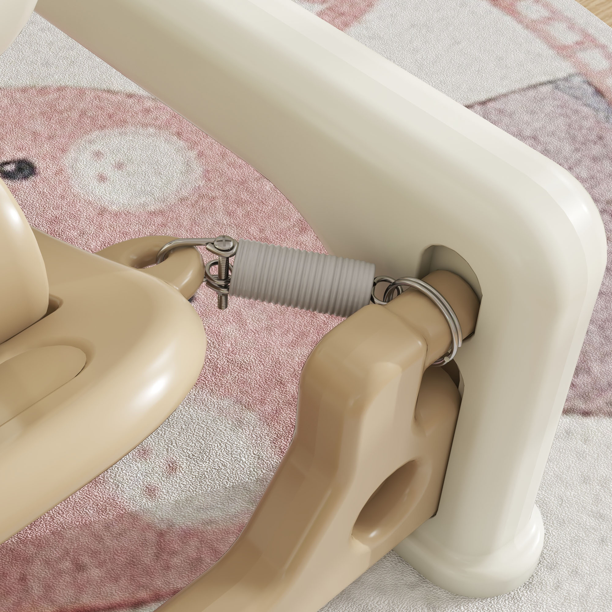 5 in 1 Rocking Horse for Toddlers 1-3 Years with Detachable Balance Board, Push Handle, Footrest, Cream White — imagen 5