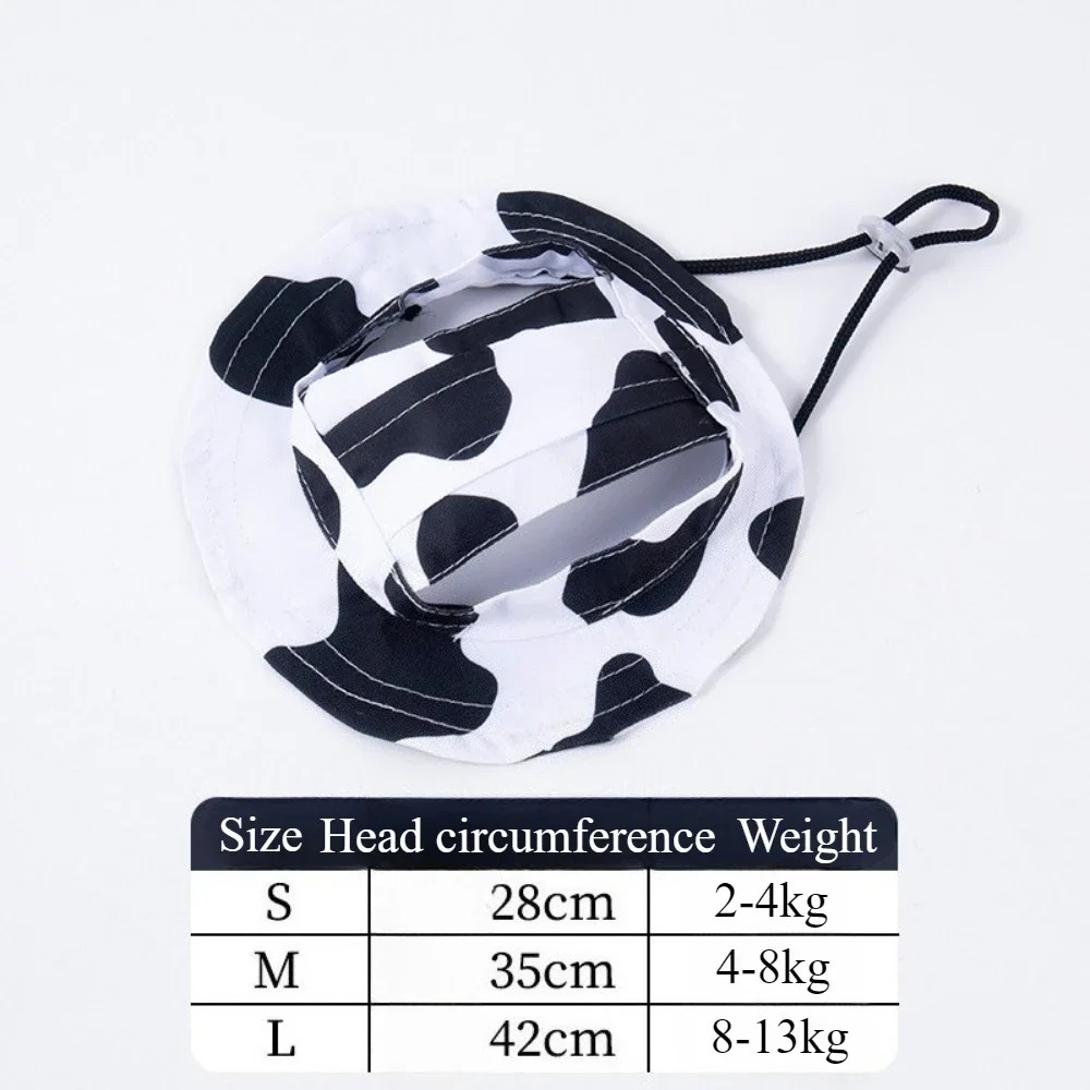 Fashion Dog Hat Adjustable Pet Bucket Hats with Ear Holes Summer Outdoor Round Brim Sun Hat for Samll Dogs Cats Pet Supplies — image 2