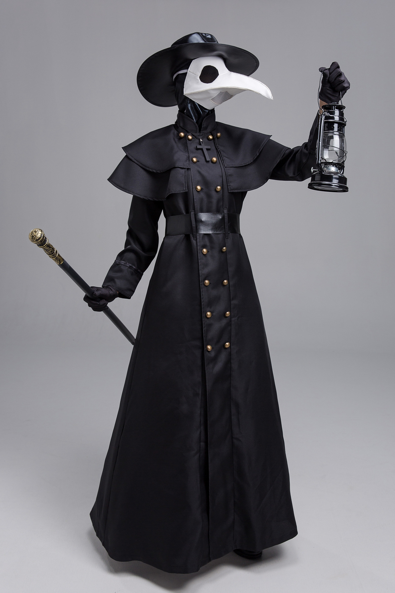 Disfraz de Doctor de la Peste Medieval de Halloween con Cara de Halcón y Boca Larga — imagen 18