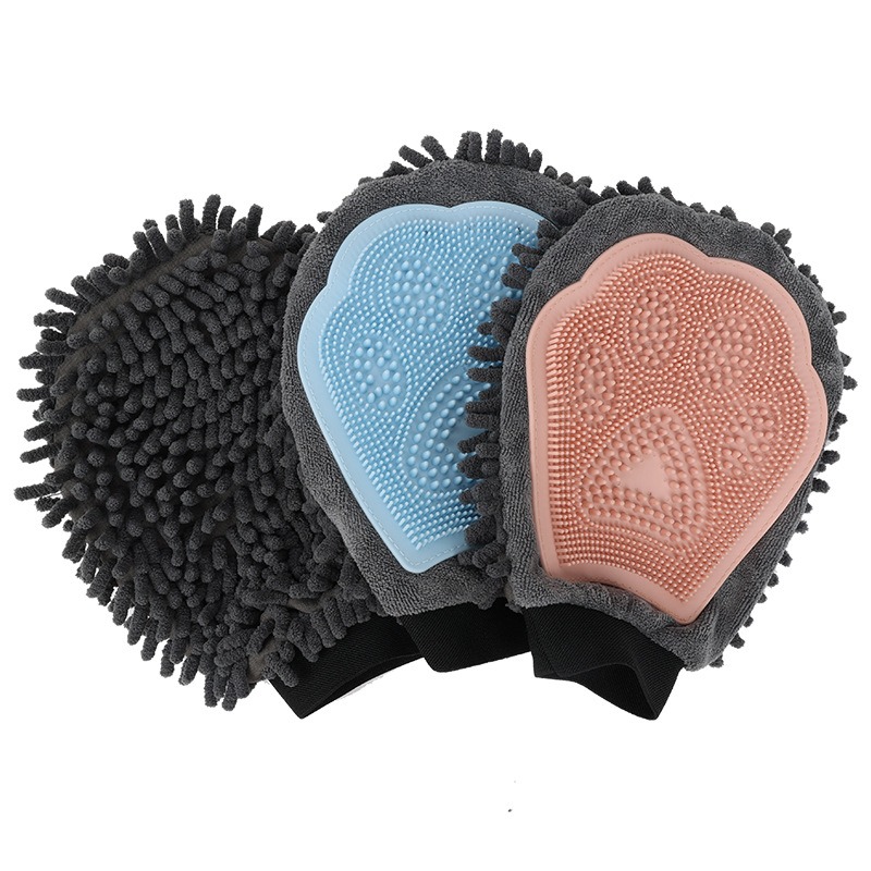 Pet shower gloves, dog double-sided cleaning, massage, shower brush, cat grooming, massage brush, pet supplies — image 1