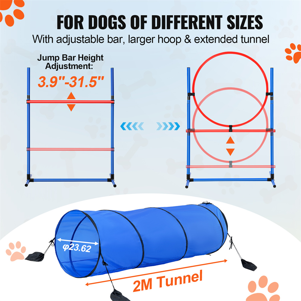 Equipo de Entrenamiento de Agilidad para Perros 5 Piezas - Obstáculos, Túnel y Salto — imagen 3
