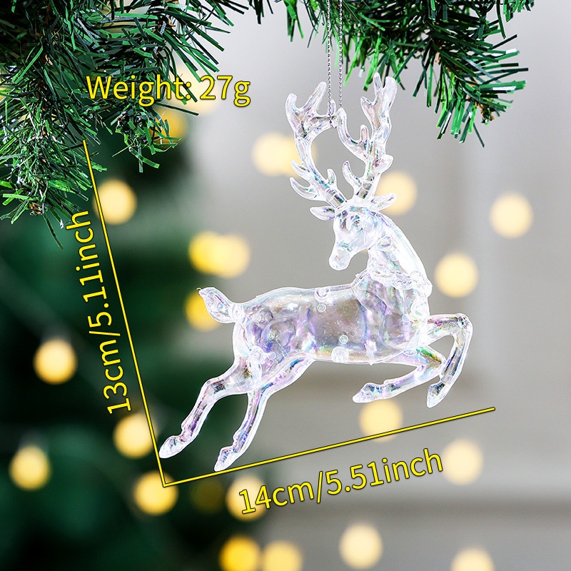 Creative Transparent Acrylic Christmas Tree Ornaments - Snowflake, Reindeer, Angel, Girl Decorations — image 16