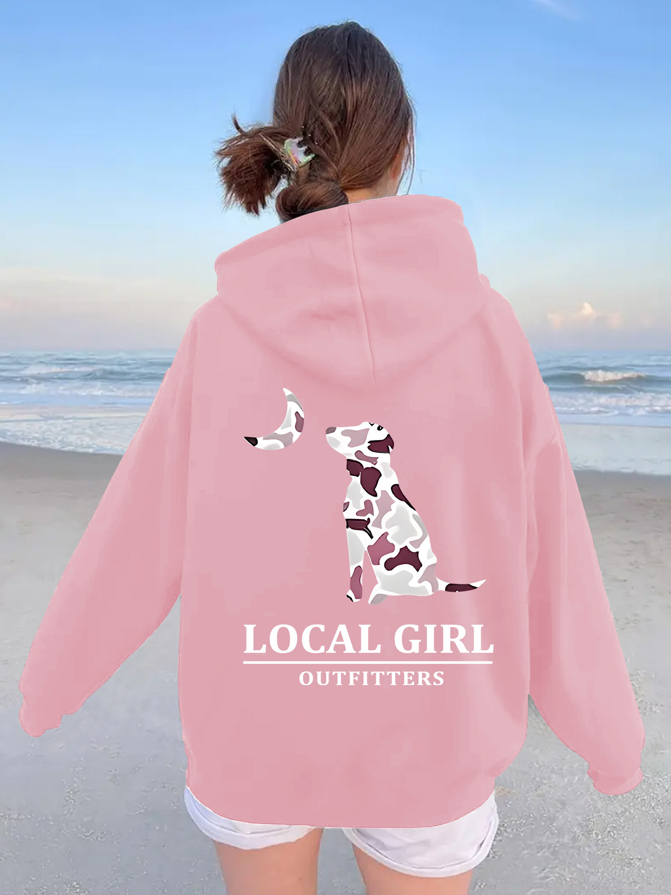 Camouflage puppy moon print hoodie — image 8