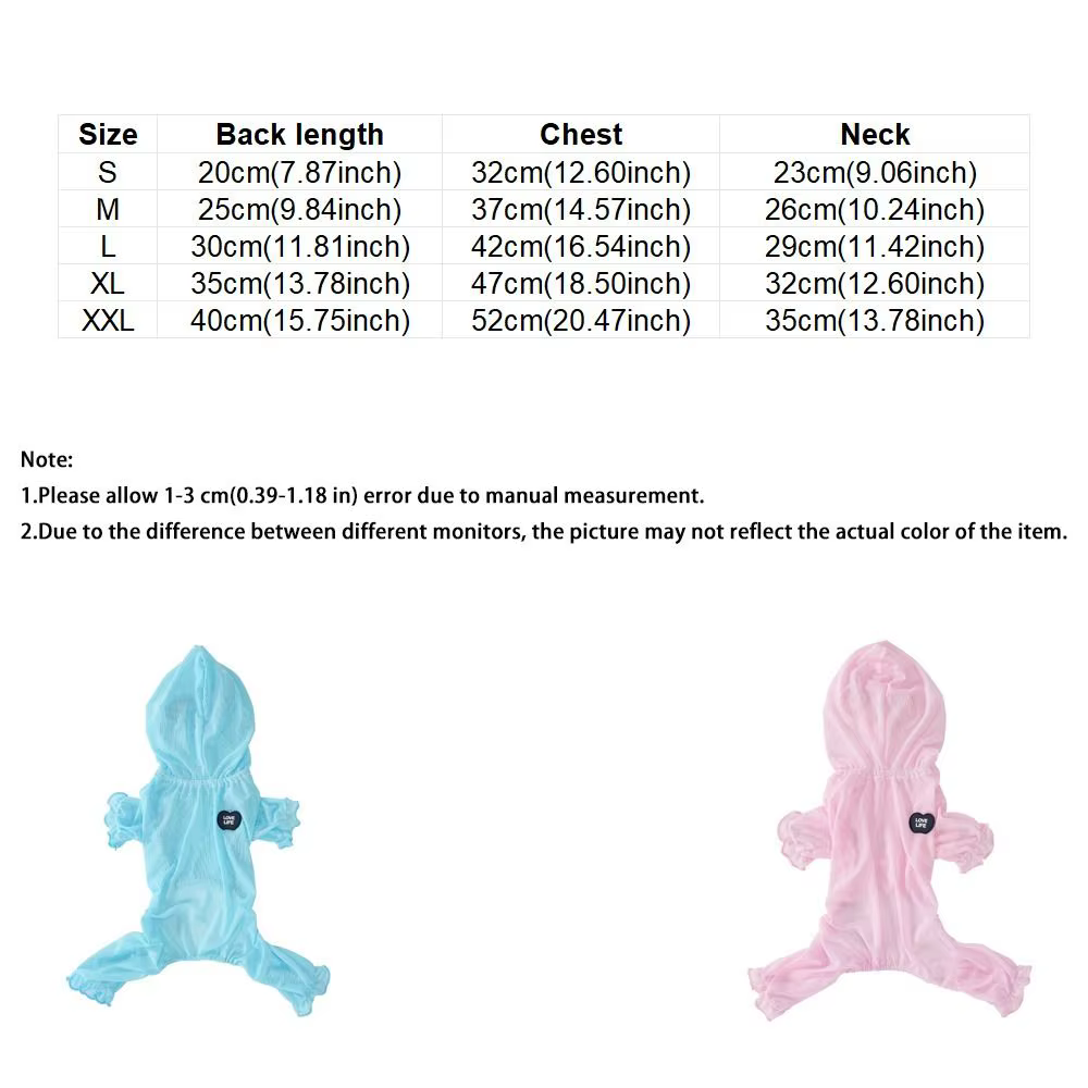 Pet Outfits Breathable Mesh Dog Cooling Clothing Soft Hooded Dog Pajamas Full Body Pet Apparel Spring Summer — image 6