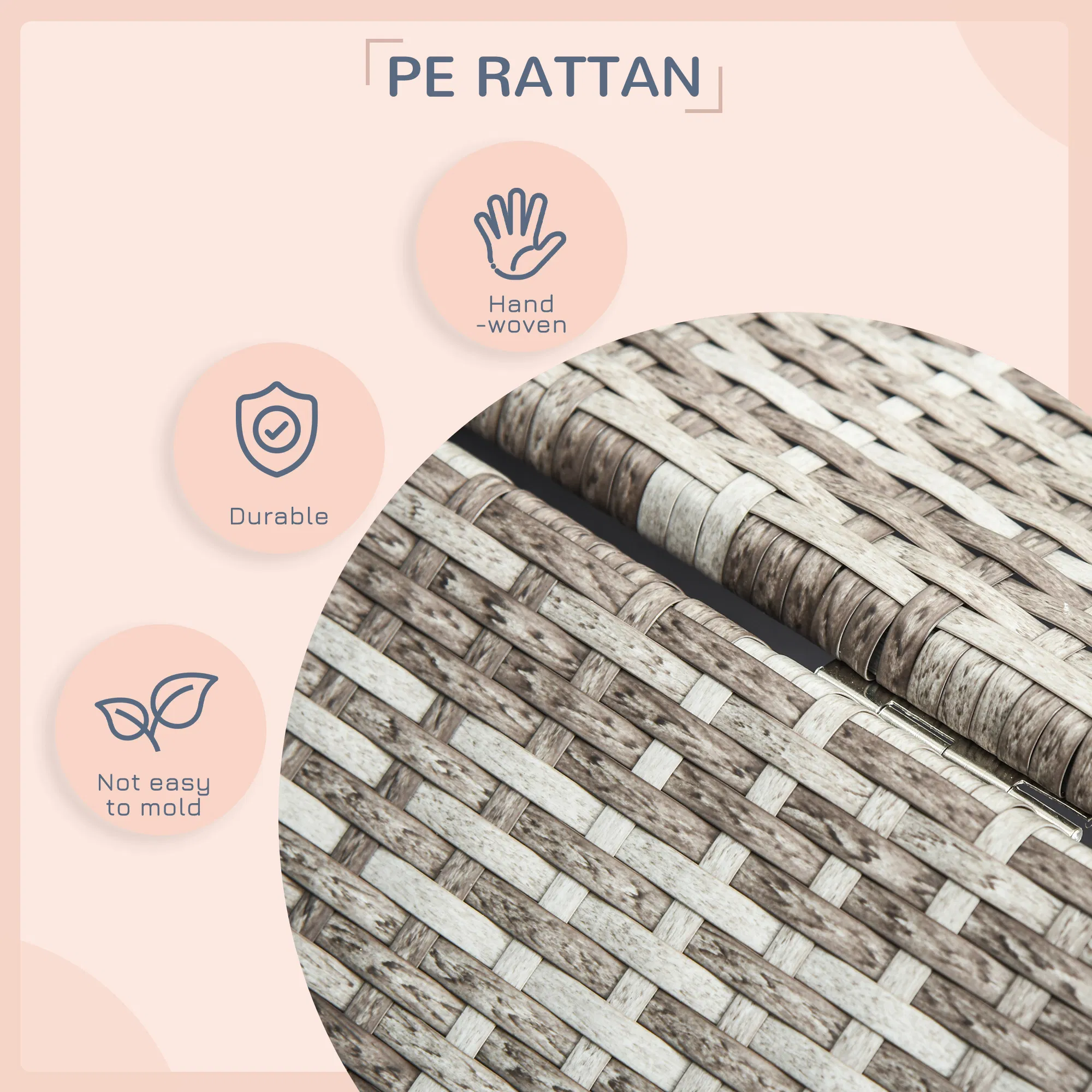 Wicker Pet House Dog Bed for Indoor/Outdoor Rattan Furniture with Cushion — image 4