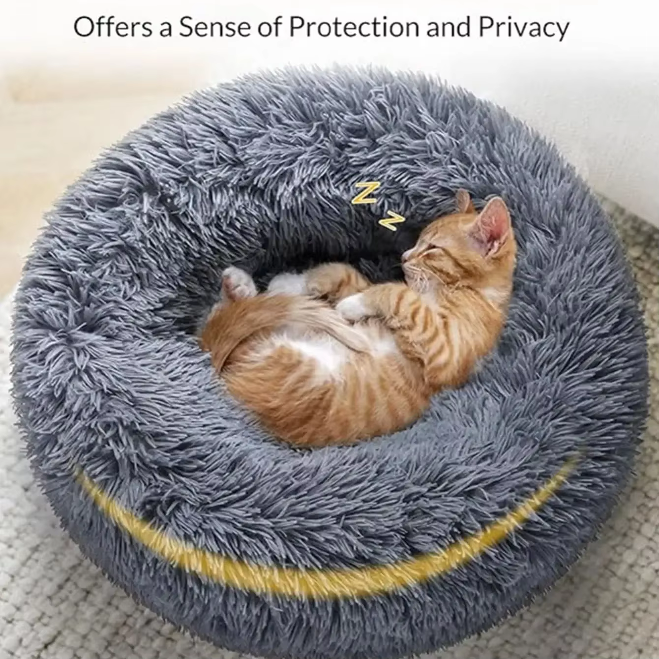40-90cm 6 Sizes Round Pet Bed for Large Dog Bed Super Soft Cat Bed Plush Dog House for Medium Dog House Winter Warm Sleeping — image 2