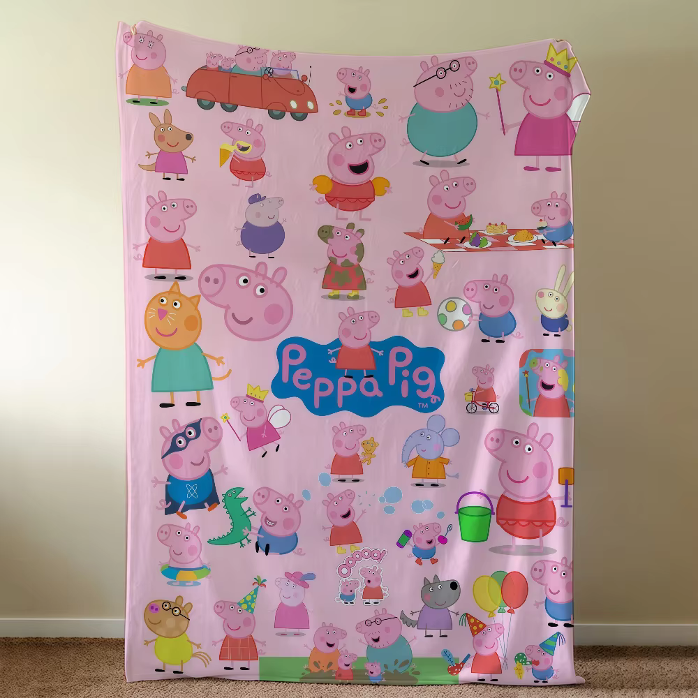 P-PeppaS-ES Blanket Throw Super Cosy Plush Living Room Sofa Couch Childish Birthday P-PigS Gifts — image 2