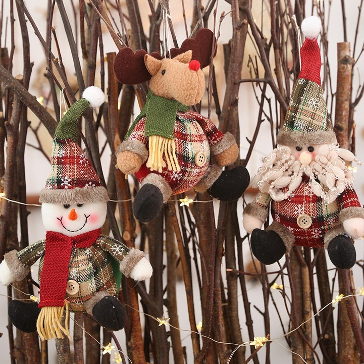Elderly Doll Button Ball Doll Christmas Pendant Snowman Elk Pendant Gift — image 7