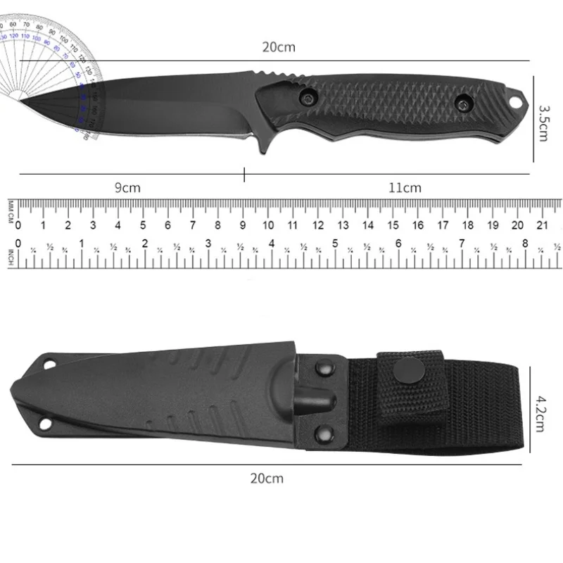 Stainless steel sheath pocket knife, high hardness knife, portable sheath peel knife outdoor barbecue knife — image 6