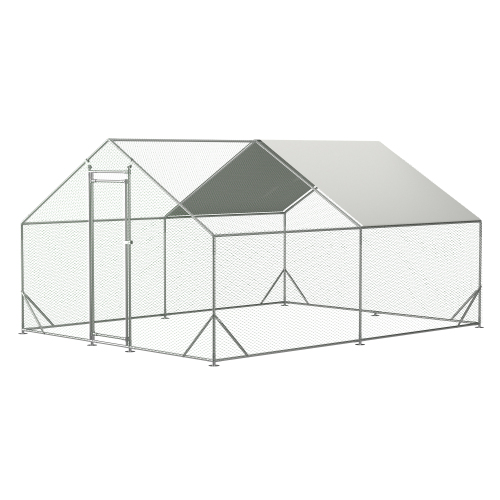 Large Metal Chicken Coop, Walk-in Chicken Run, Galvanized Wire Poultry Chicken Hen Pen Cage, Rabbits Duck Cages With Waterproof And Anti-Ultraviolet Cover For Outside 10 L X 13 W X 6.56 H — imagen 8
