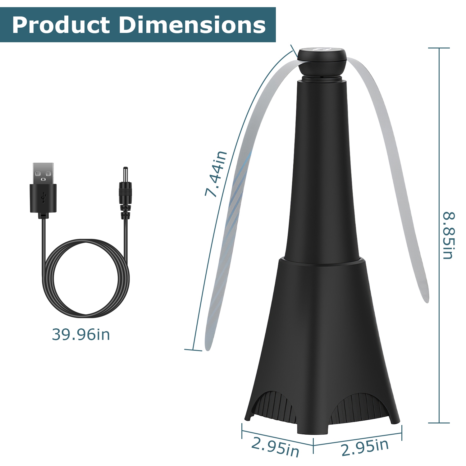 Paquete de 2 Ventiladores Portátiles Reflectantes Repelentes de Moscas, Con Batería Recargable, Trampa de Moscas Para Mesa y Comida, Aspas de Parada Suave, Gancho Para Colgar, Interior y Exterior — imagen 4
