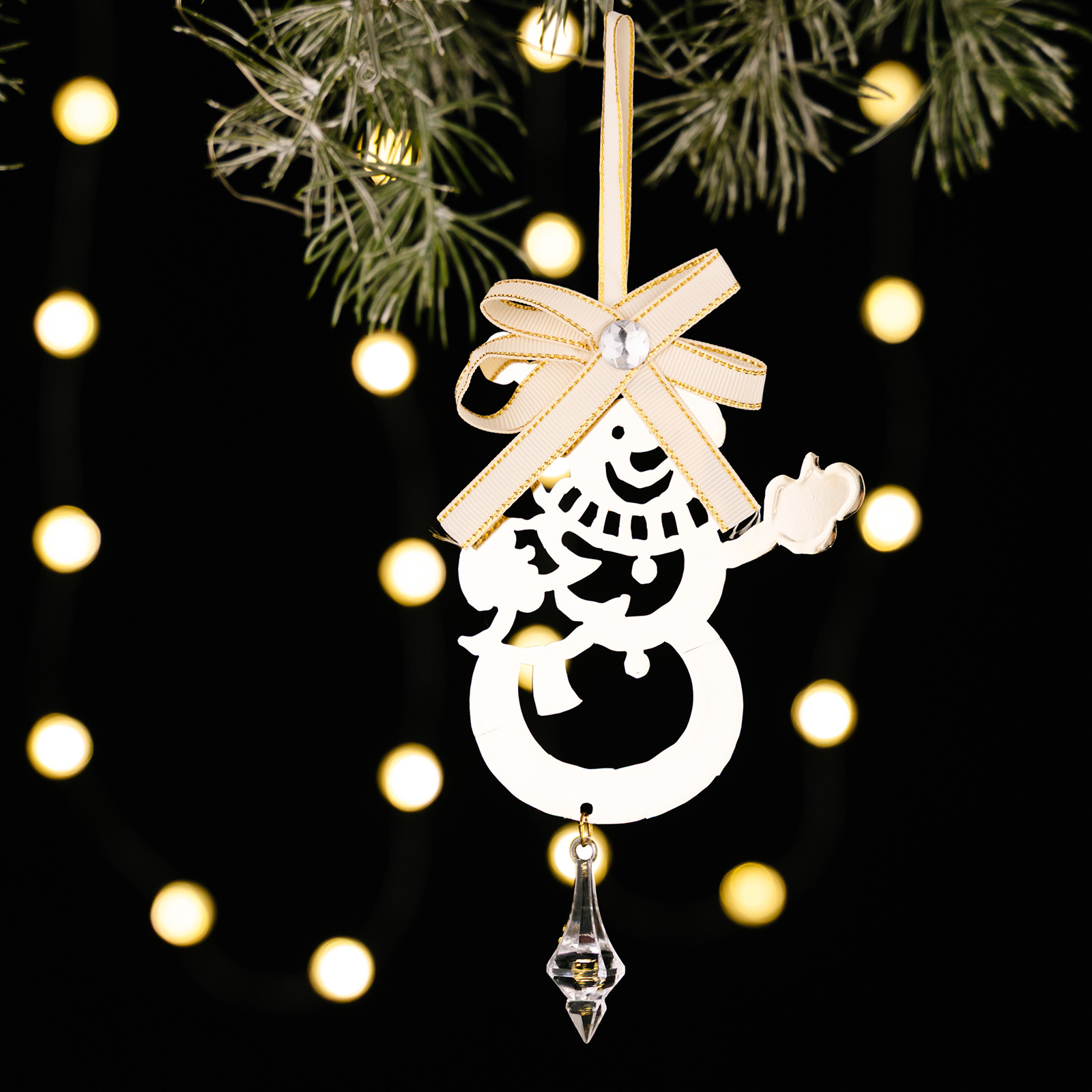 Creative Iron Icicle Ornament for Christmas Tree, Reindeer, Snowman, Snowflake Hanging Decorations — image 7