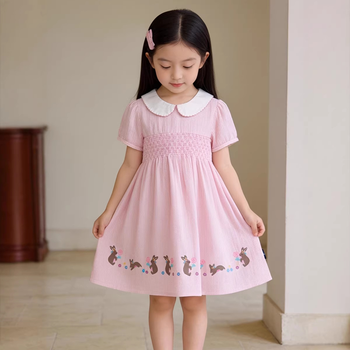 Vestido de Niña con Estampado de Conejo - Transpirable — imagen 4