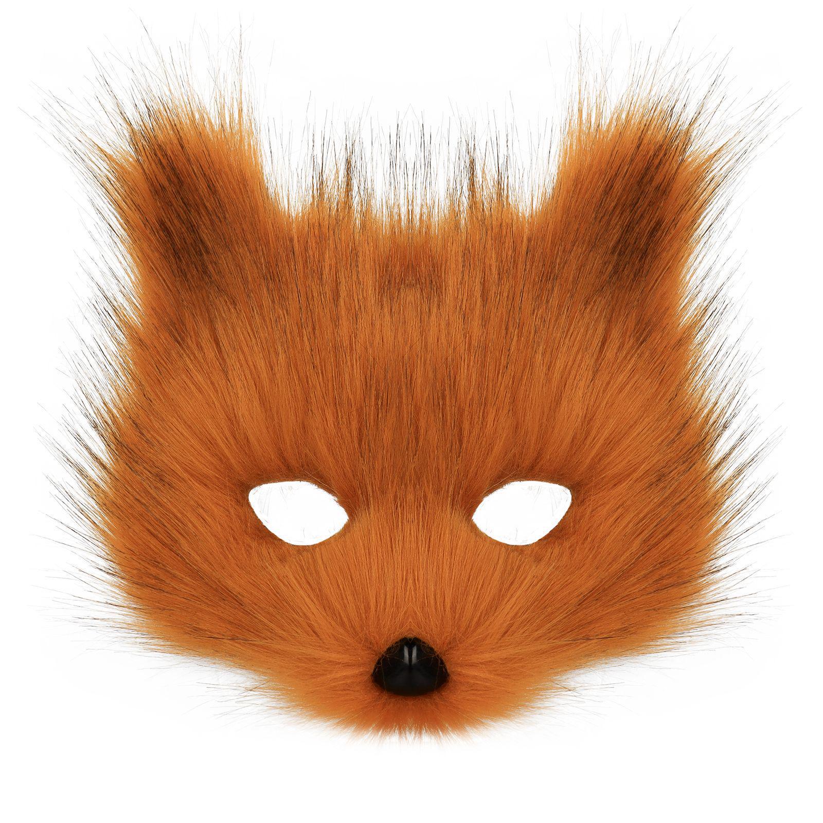 Halloween Party Furry Half-Face Cat Fox Mask Cosplay Cat Face Mask Accessory — image 10