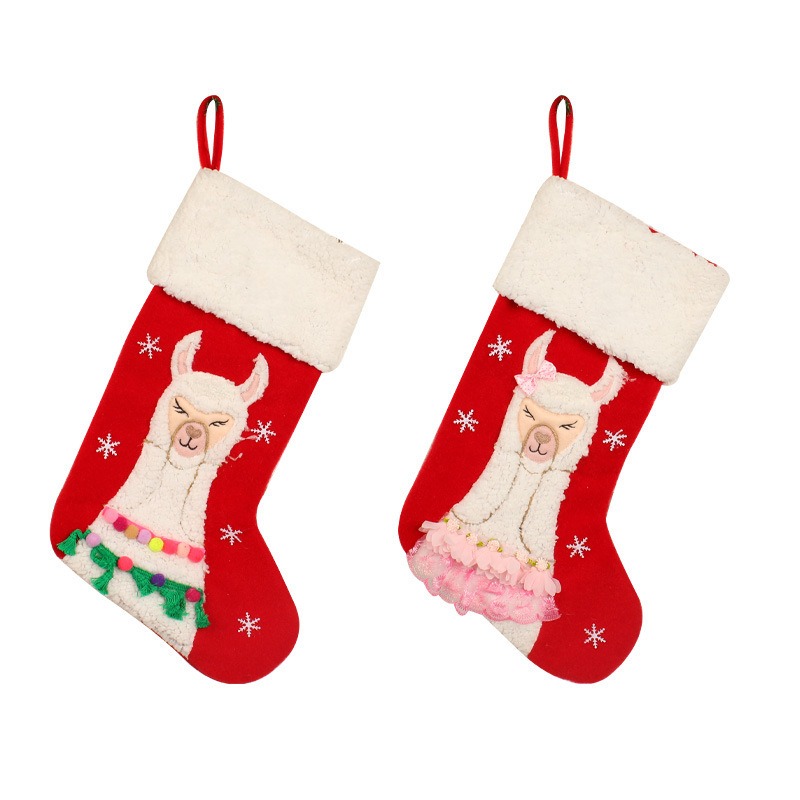 New Christmas Socks Cute Alpaca Candy Socks Christmas Decoration Children's Festival Gift Socks Gift Bags Festival Pendants — image 1