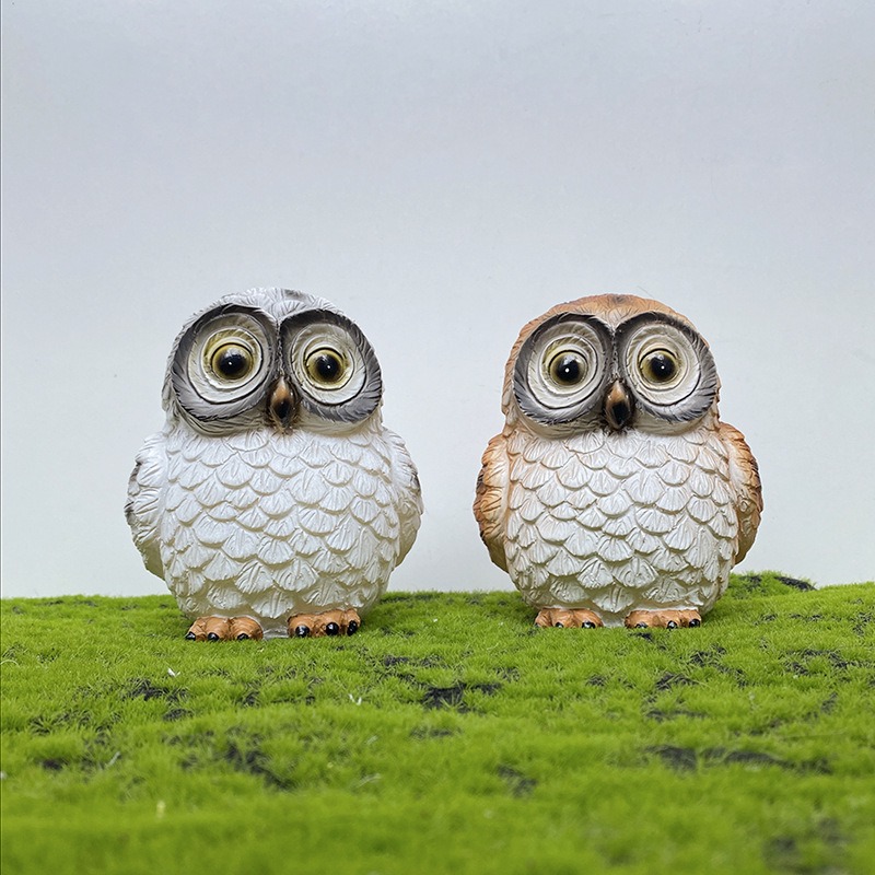 Statue decoration owl resin solar decoration — image 6
