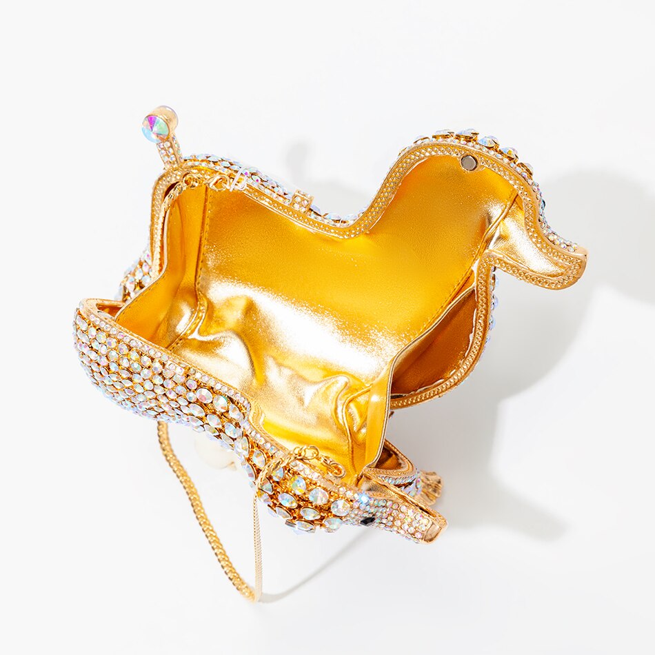 Bolsa de Noche en forma de Perro con Diamantes - Bolso de Cena para Mujer con Diseño Único y Elegante — imagen 4