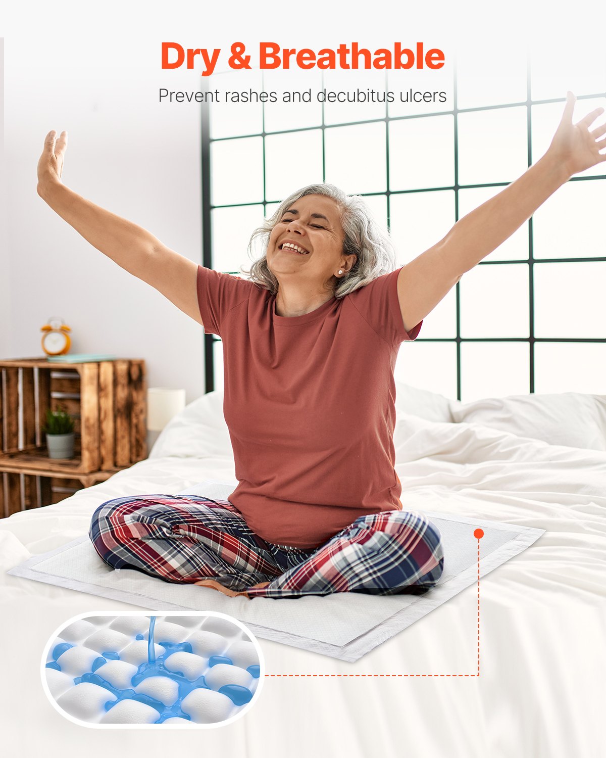Mantas de Protección No Reciclables, 21" x 36", Paquetes de 48: Fundas para Cama y Sofá con 5 Capas de Absorción Total para Adultos, Niños, Ancianos y Mascotas — imagen 5