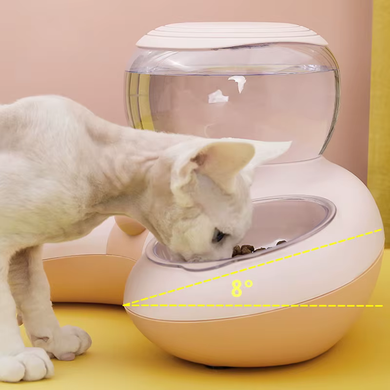 HOOPET New Style Cat Automatic Drinking Feeding Bowl Anti-overturning Non-slip Bowl for Cats Dogs Cat Food Holder Teddy Dog Bowl — image 3