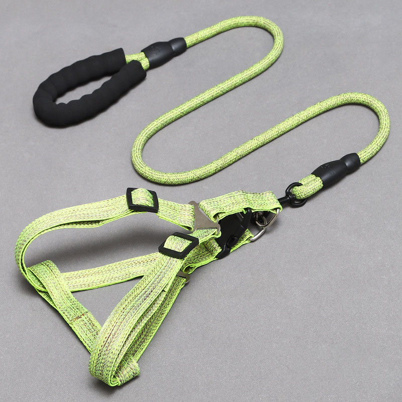 Adjustable Explosion-Proof Chest Strap Dog Leash Plain Linen Round Rope Pet Leash — image 7