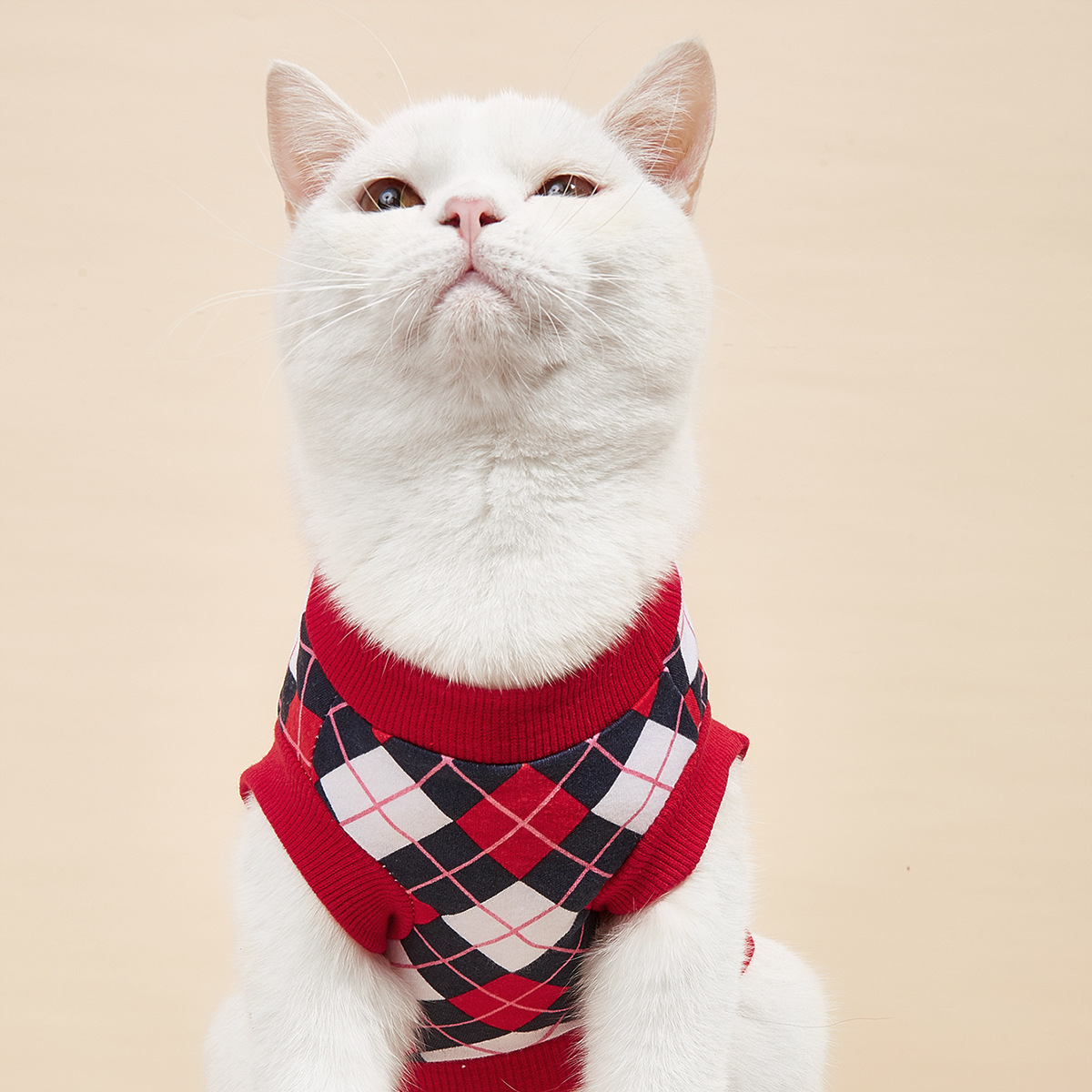 Ropa de Verano para Perros y Gatos - Vestidos de Coton con Diseño de Rombo para Parejas Pequeñas y Medianas — imagen 1