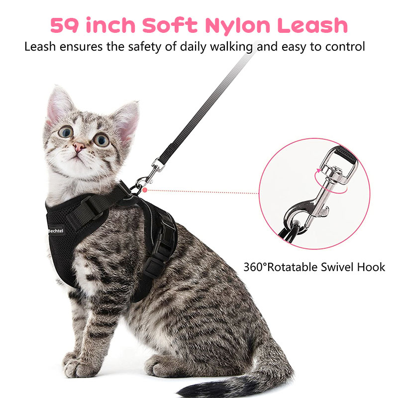 Arnes y Correa para Gatos con Control Fácil, Inescapable - Arnes de Vestido Suaves y Ajustables para Pasear a los Gatos — imagen 15