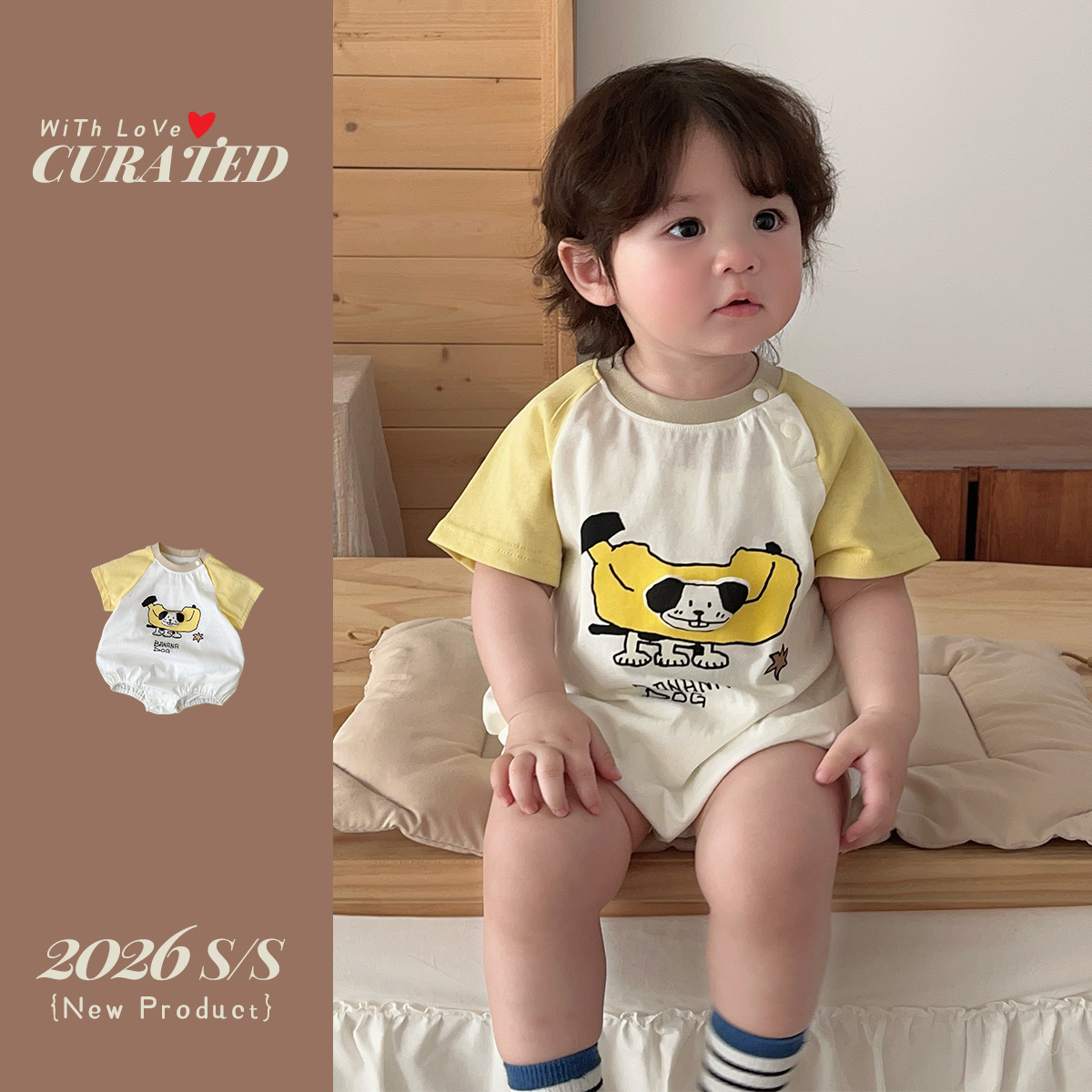 Clothes Banana Dog Sleeveless Short-sleeve Romper Infant Short-sleeve Onesie Boy Bodysuit Crawling Outfit — image 6
