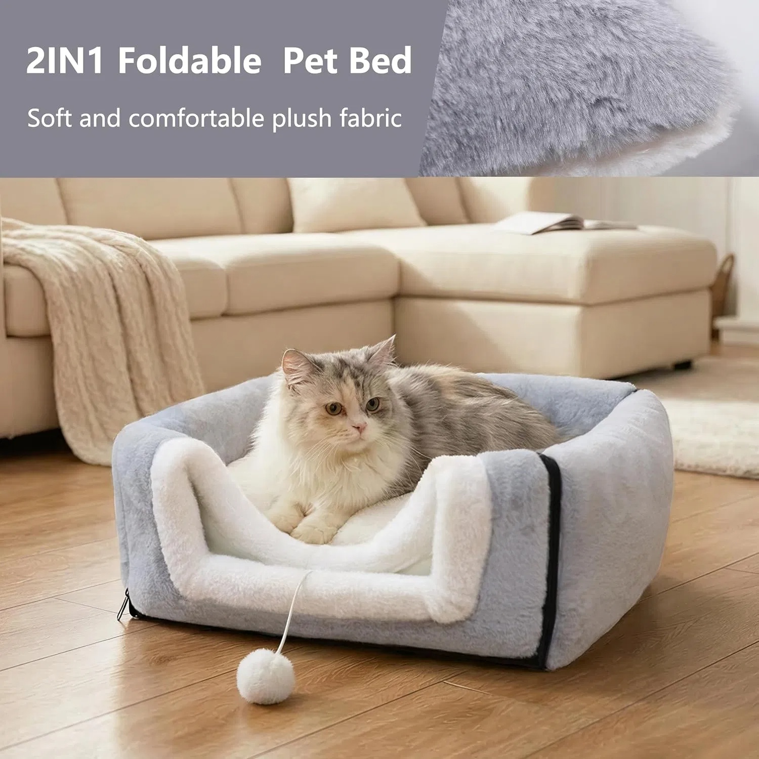 Caja de Descanso para Gatos Domésticos Reversible - Refugio Acogedor con Base Antideslizante y Resistente al Agua — imagen 8