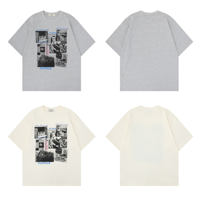 Camiseta de manga corta con poster de gato impreso — imagen 5