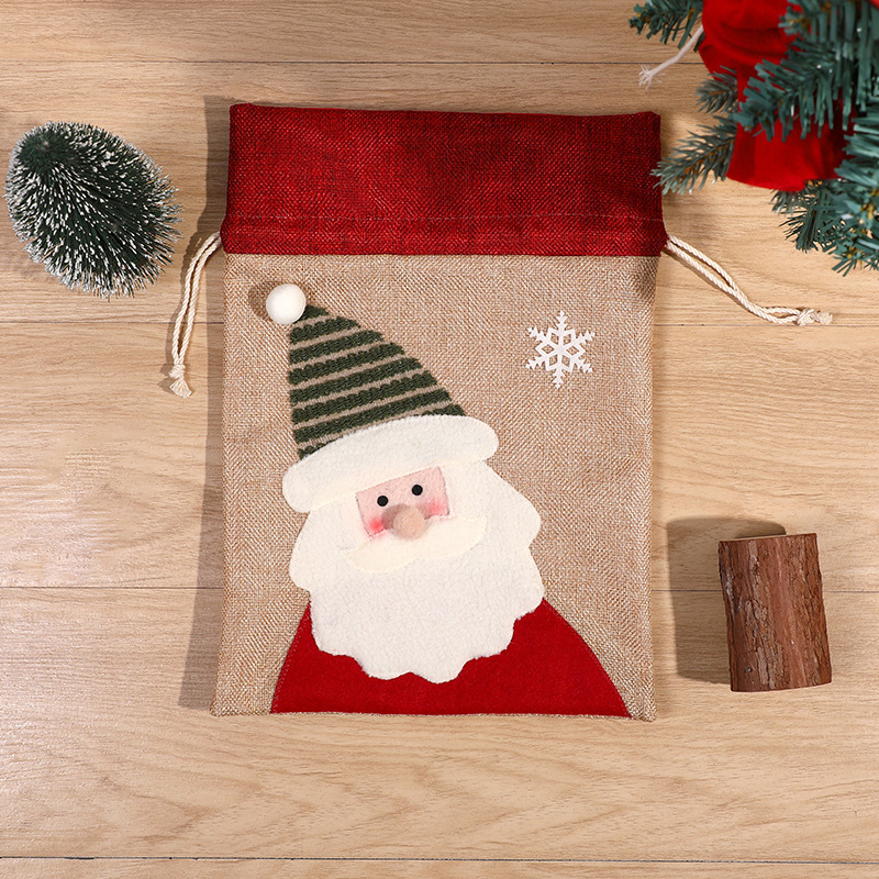 Christmas Snowman Drawstring Bag, Deer Candy Packaging Bag, Christmas Pendant Size, Gift Bag — image 10