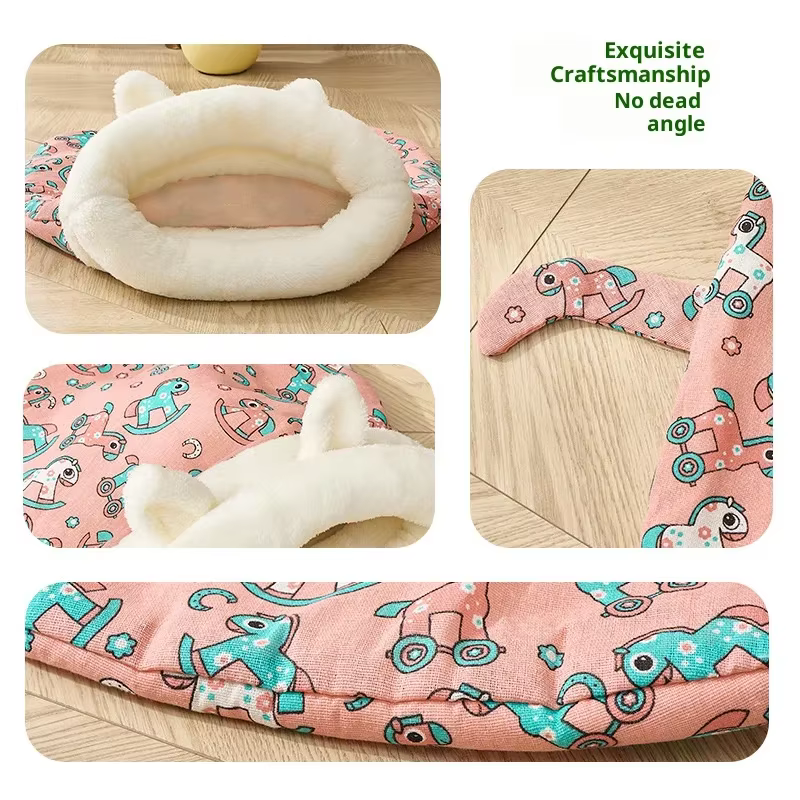 Pet Supplies Pet Nest Cat nest winter warm cat sleeping bag semi-enclosed kennel house deep sleep cat quilt puppy — image 3