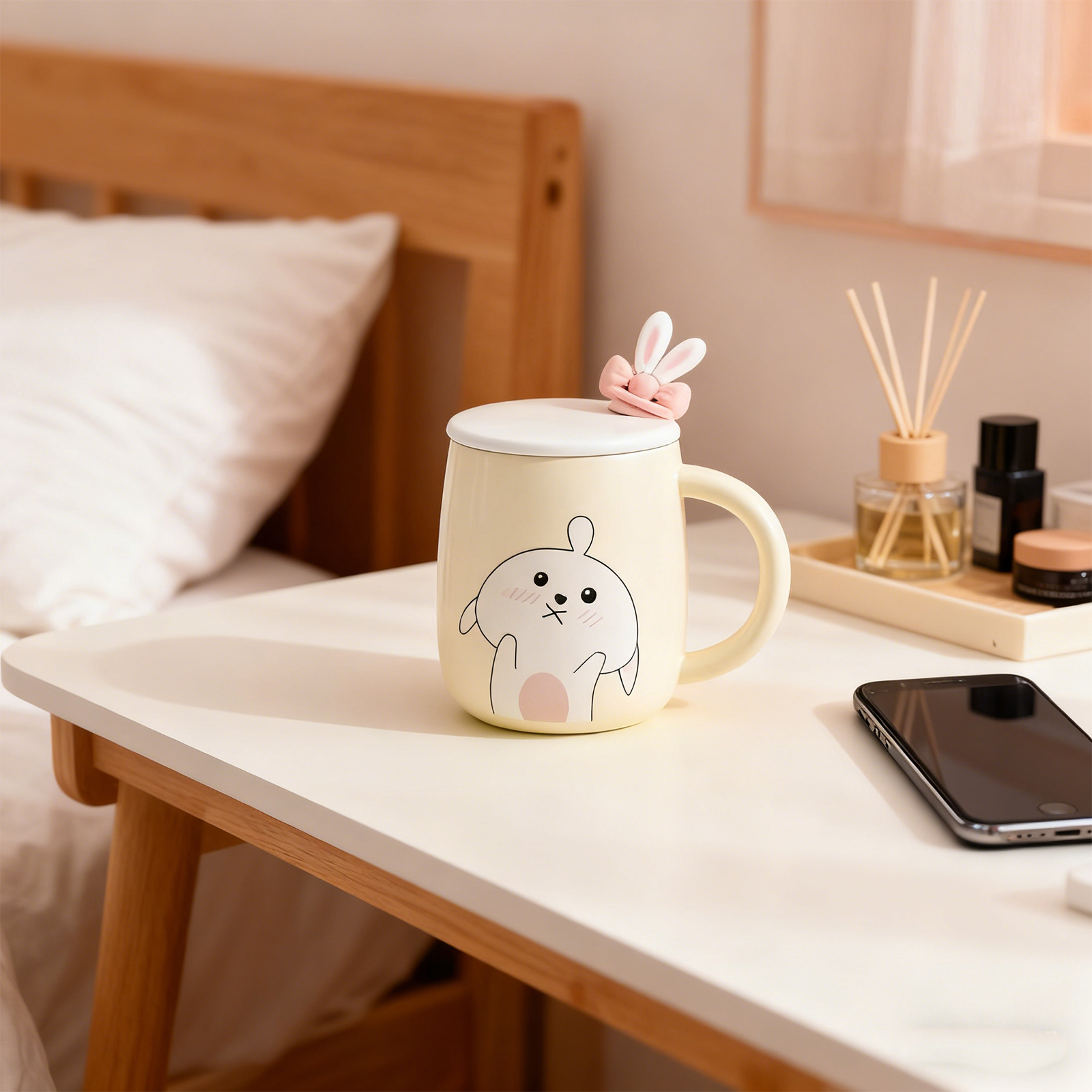 Taza de Cerámica para Conejo con Luz Azul Cielo — imagen 3