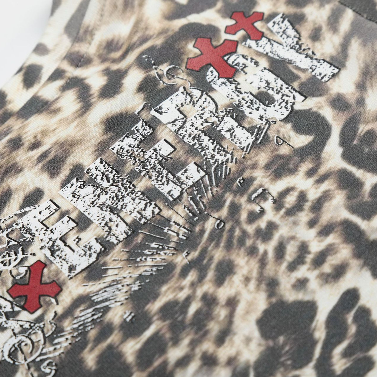 Leopard Print Patchwork Crop Top for Women, Color-Blocking Printed Fitted Slimming Midriff-Baring T-Shirt — image 5