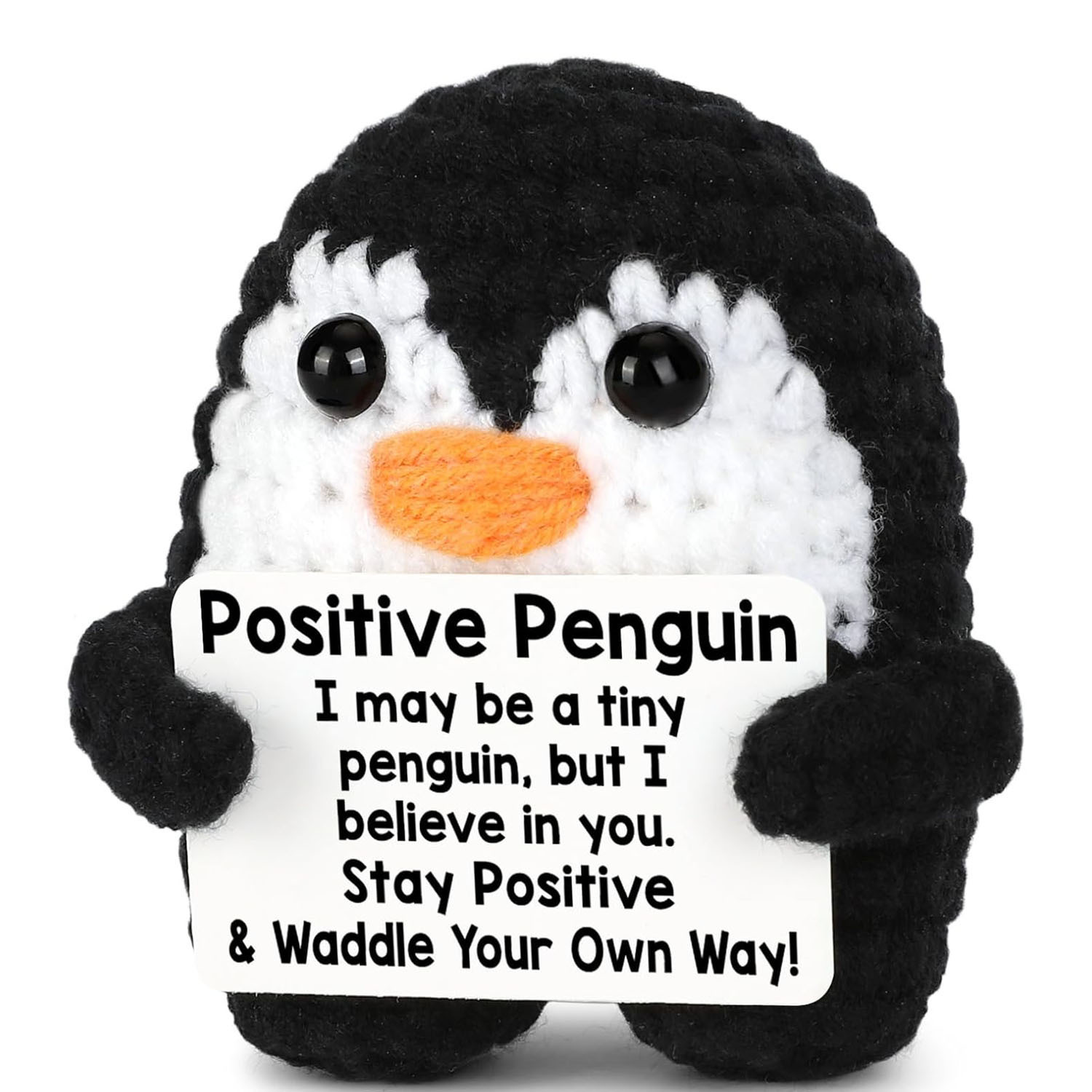 Muñeca de Pingüino Cariñoso con Taza de Cerveza y Tortuga de Lana Manual — imagen 7
