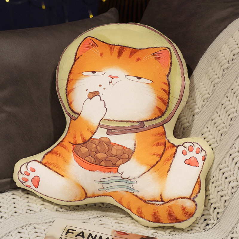 New Cute Double-Sided Printing Cat Pillow Plush Cat Pillow Home Pillow Zipper Removable And Washable — image 3